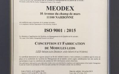 MEODEX est certifiée ISO9001:2015